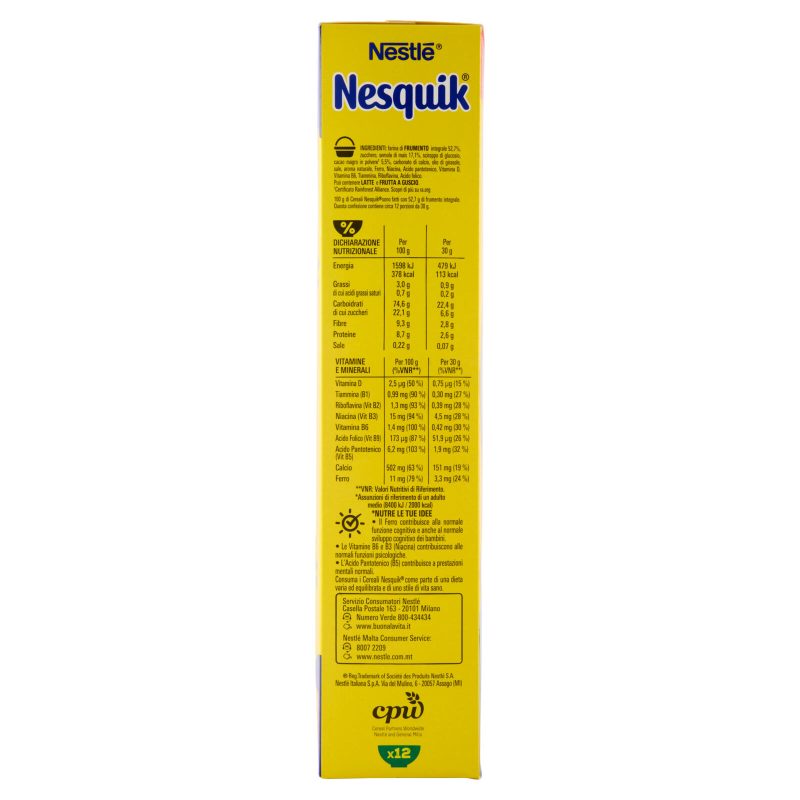 Palline NESQUIK
con Cereali Integrali al Cacao 
375g