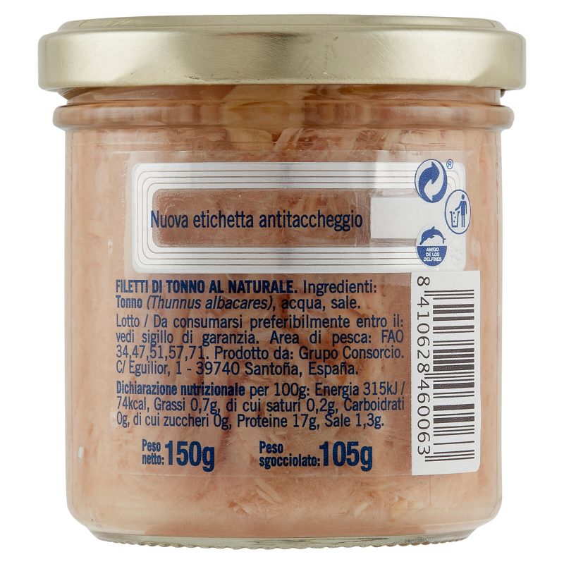 Consorcio Filetti di Tonno al naturale 150 g