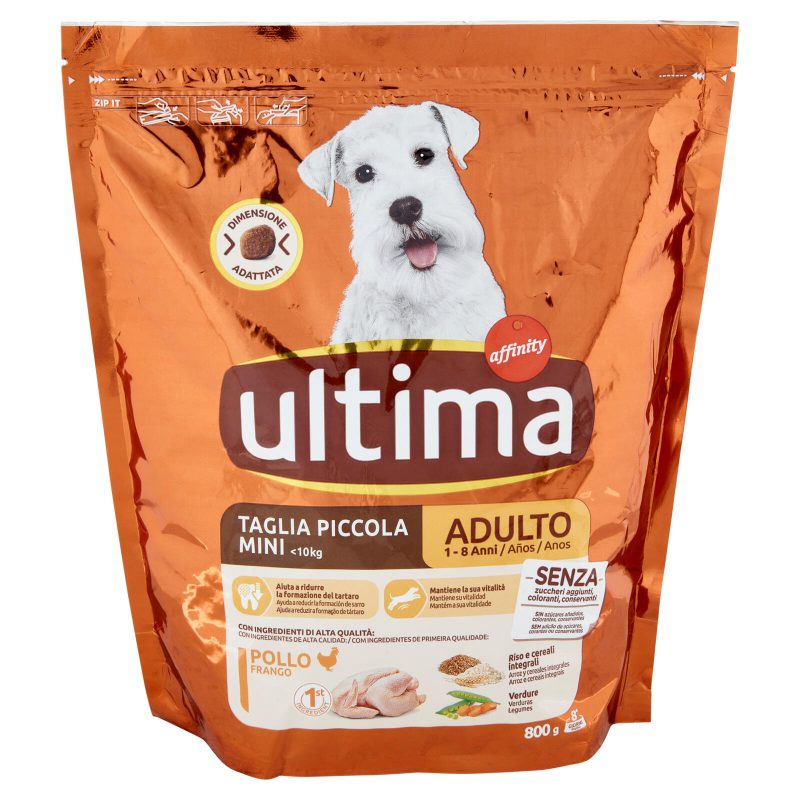 ultima Dog Taglia Piccola Mini <10kg Adulto 1-8 Anni Pollo 800 g