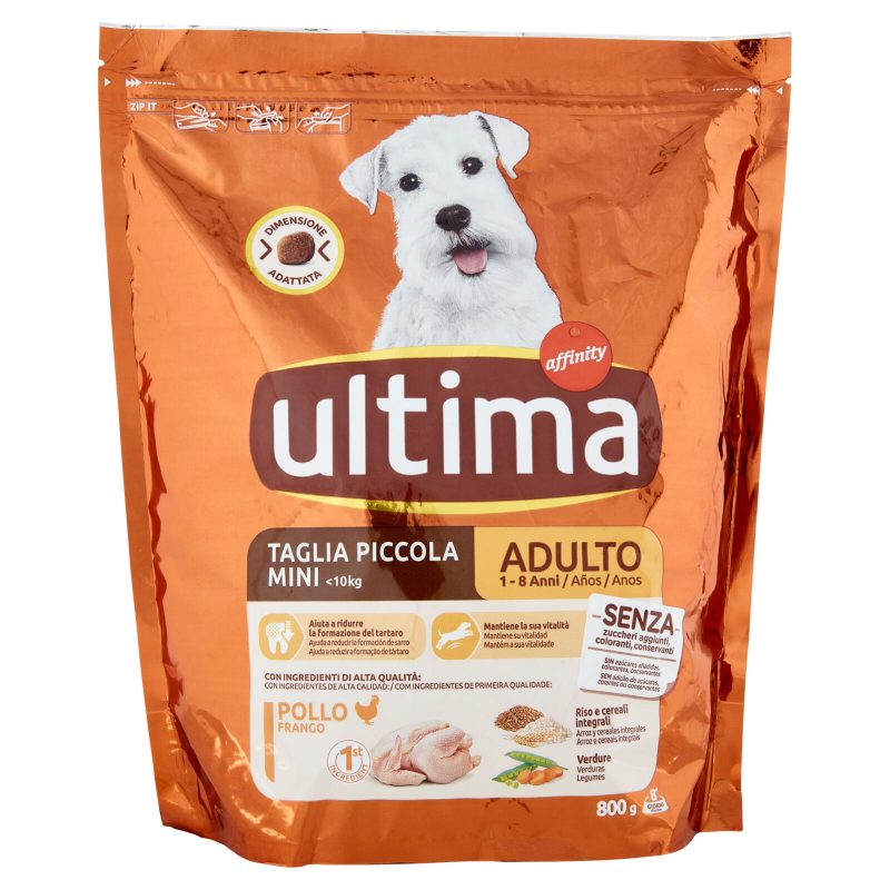 ultima Dog Taglia Piccola Mini <10kg Adulto 1-8 Anni Pollo 800 g