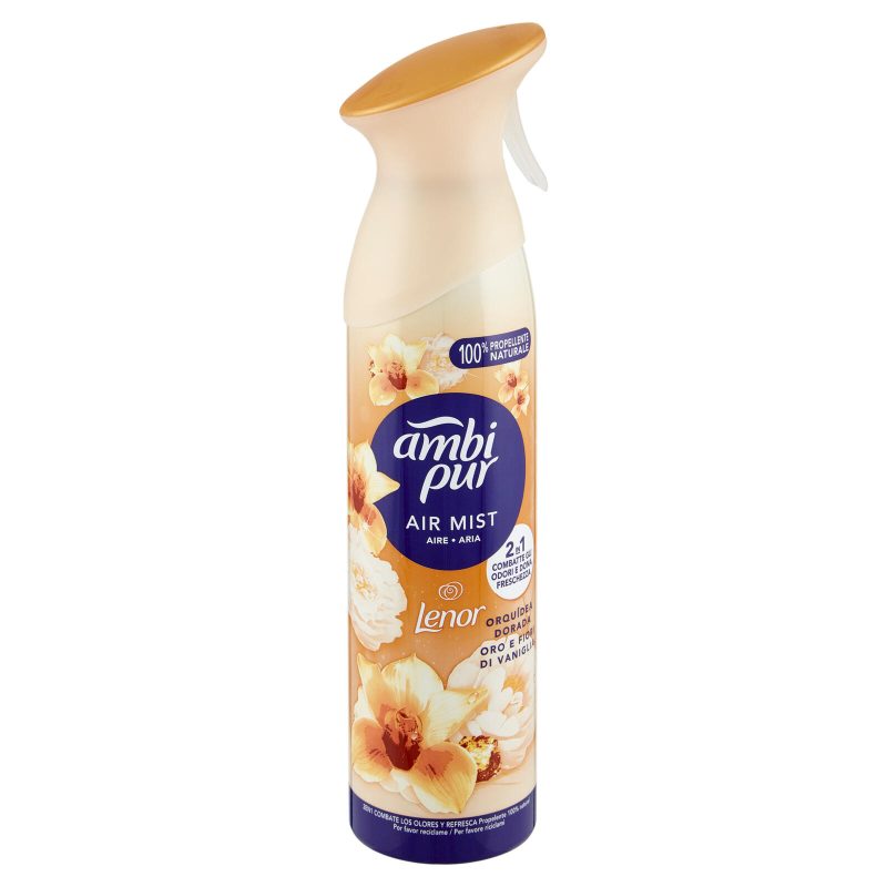 Ambi Pur Profumatore per Ambienti Deodorante Spray, Oro e Fiori di Vaniglia 185 ml