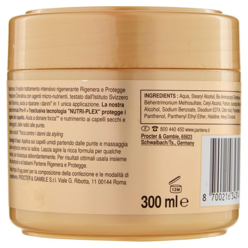 Pantene Pro-V Nutri-plex Maschera Protezione Cheratina Rigenera e Protegge 300 ml