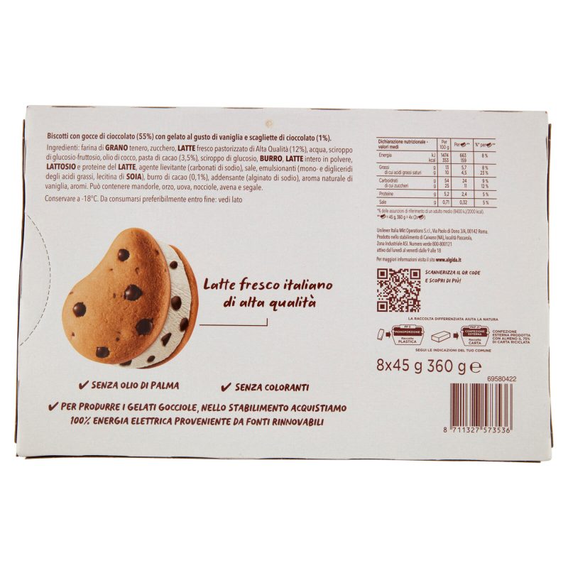 Gocciole Gelato 4 pacchetti 360 g