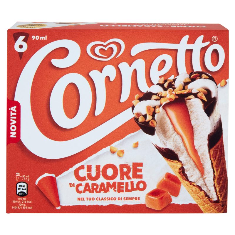 Cornetto Algida Cuore di Caramello 6 Gelati 342 g