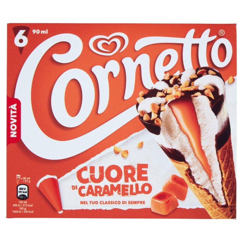 Cornetto Algida Cuore di Caramello 6 Gelati 342 g