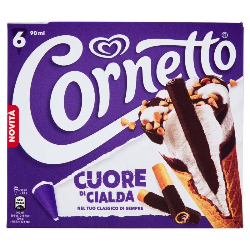 Cornetto Algida Cuore di Cialda 6 Gelati 348 g