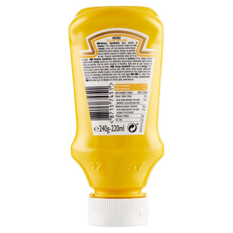 Heinz Yellow Mustard Senape Classica 240 g