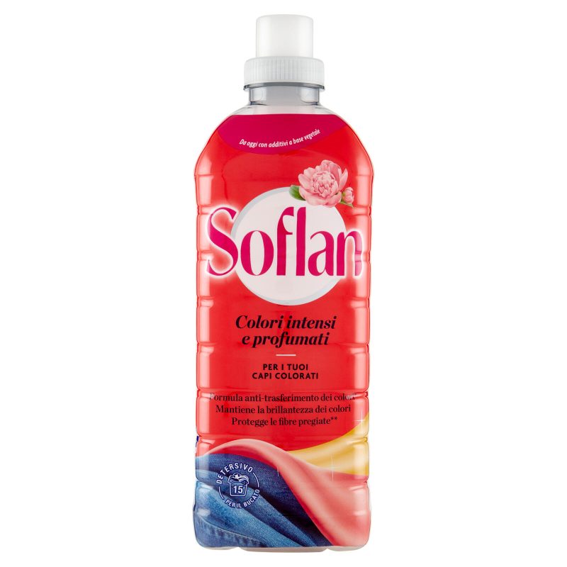 Soflan detersivo liquido, capi colorati, colori intensi 900 ml