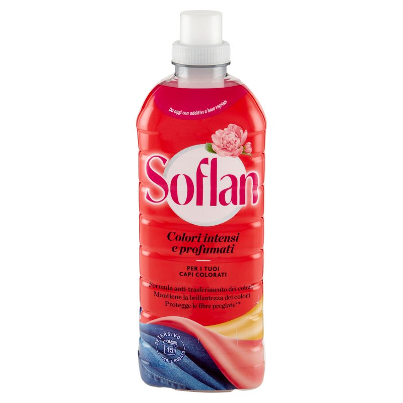 Soflan detersivo liquido, capi colorati, colori intensi 900 ml