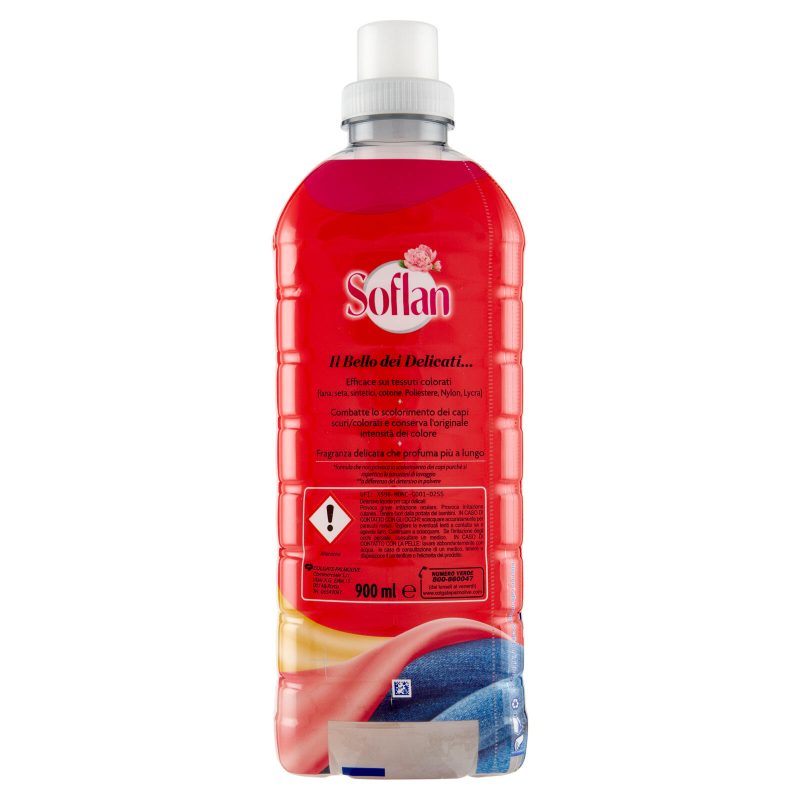 Soflan detersivo liquido, capi colorati, colori intensi 900 ml