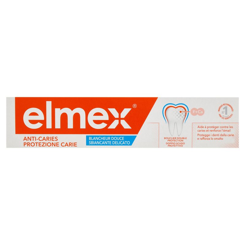 elmex dentifricio Protezione Carie Sbiancante Delicato 75 ml