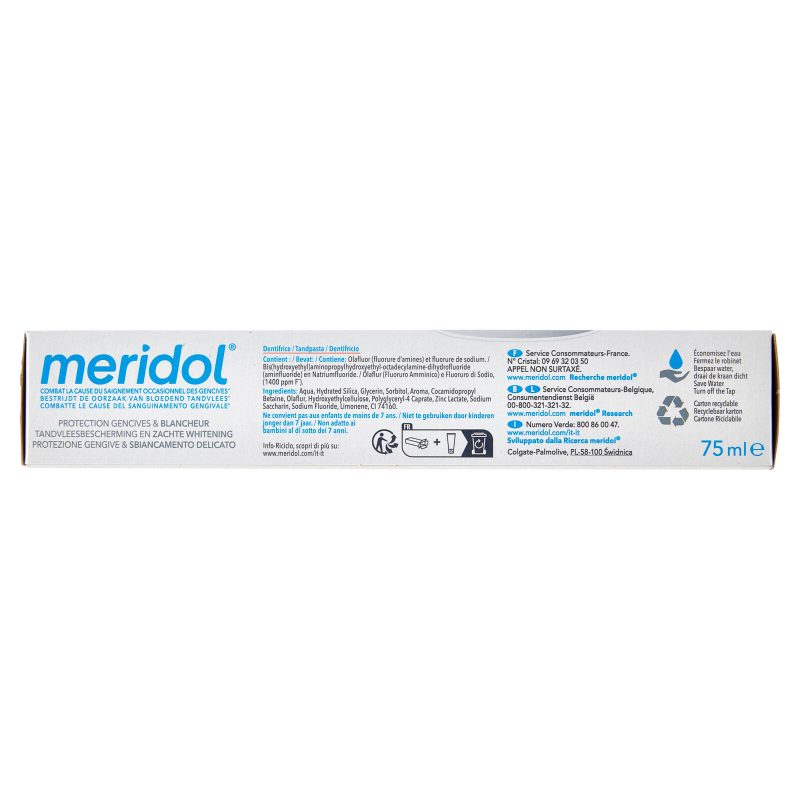 meridol dentifricio Protezione Gengive e Sbiancamento Delicato 75 ml