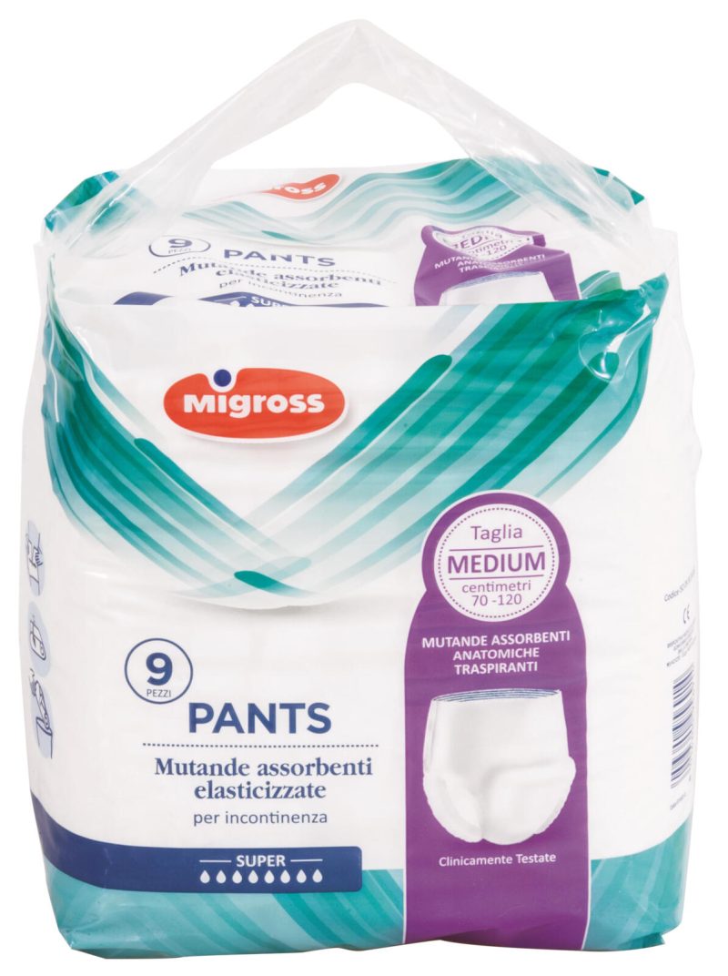 Pants mutande assorbenti elasticizzate Medium Migross x9