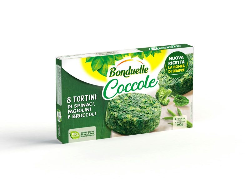 Bonduelle Coccole 8 Tortini di Spinaci, Fagiolini e Broccoli Surgelato 300 g