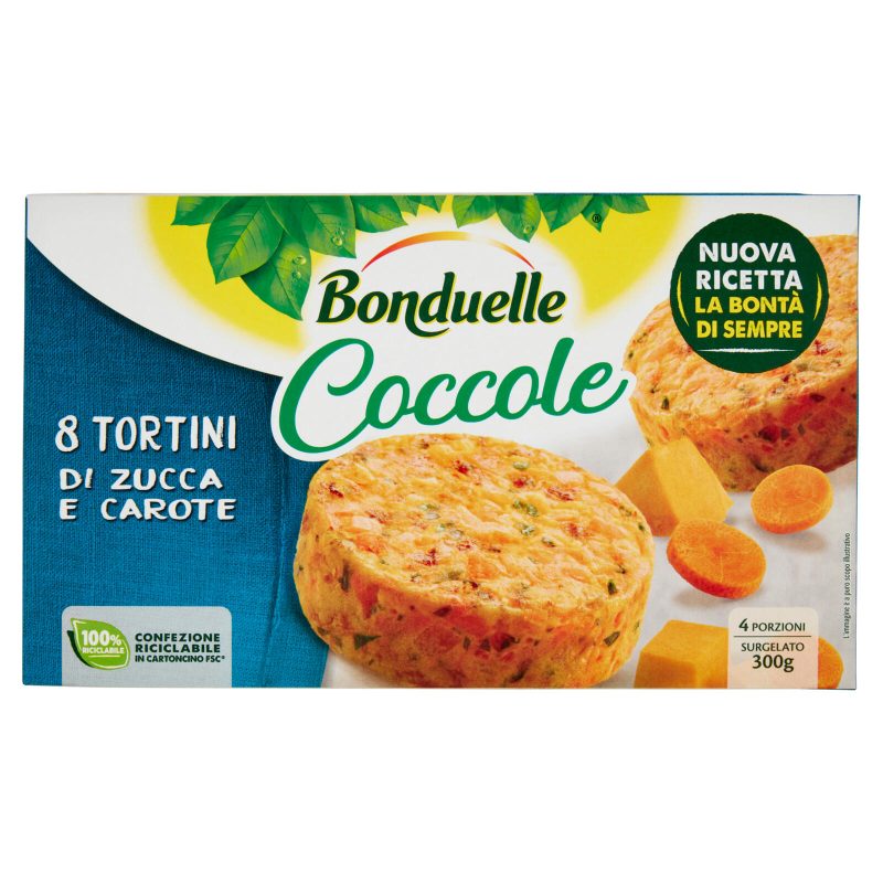 Bonduelle Coccole 8 Tortini di Zucca e Carote Surgelato 300 g