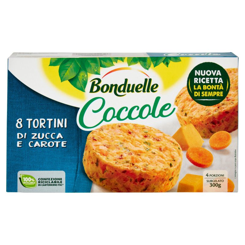 Bonduelle Coccole 8 Tortini di Zucca e Carote Surgelato 300 g