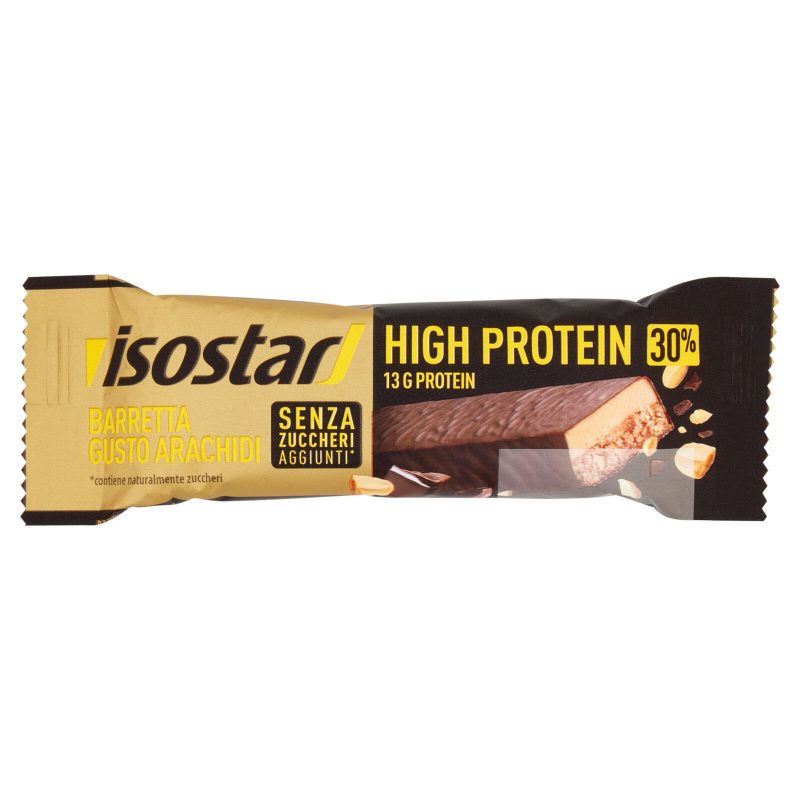 Isostad High Protein Bar 30%, gusto Arachidi, barretta proteica senza zuccheri aggiunti* 45 g