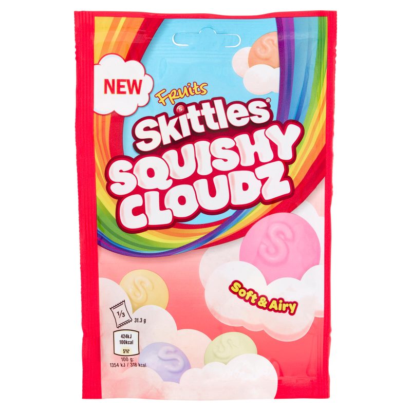 Skittles Squishy Cloudz, Caramelle Gommose al Gusto Frutta, 94g