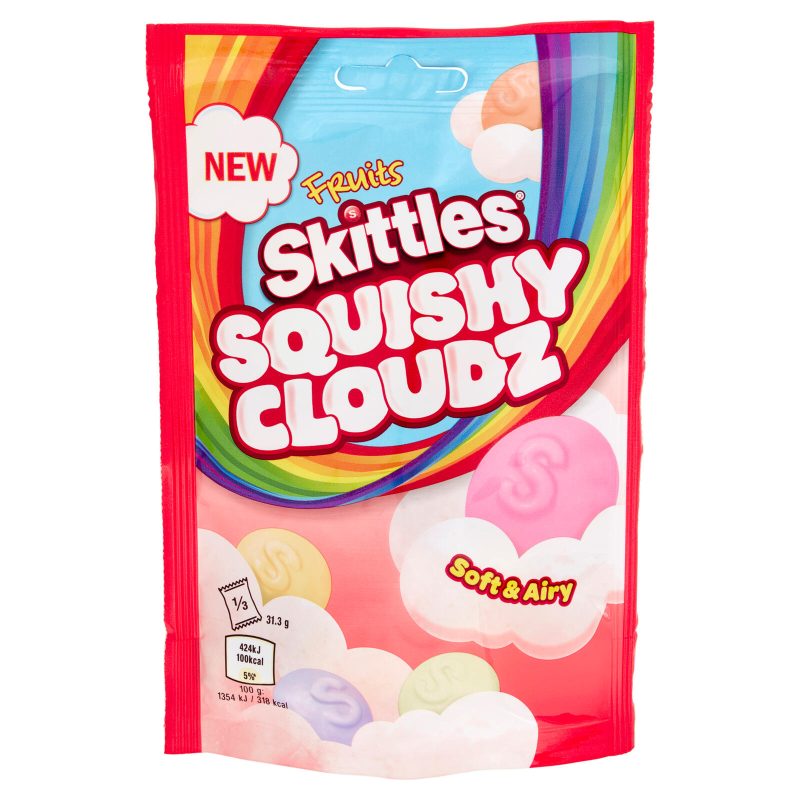 Skittles Squishy Cloudz, Caramelle Gommose al Gusto Frutta, 94g