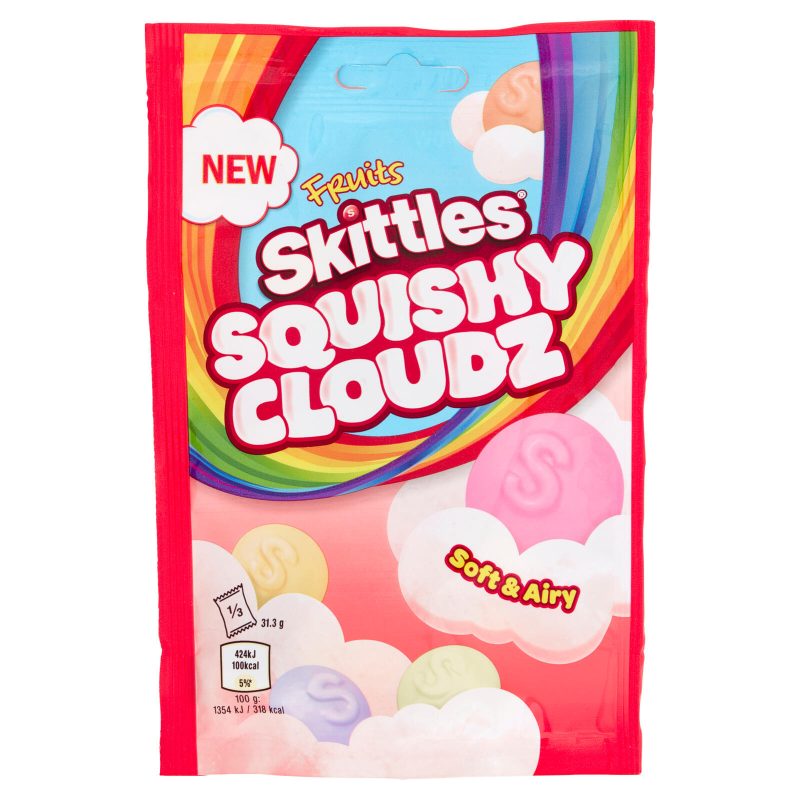 Skittles Squishy Cloudz, Caramelle Gommose al Gusto Frutta, 94g