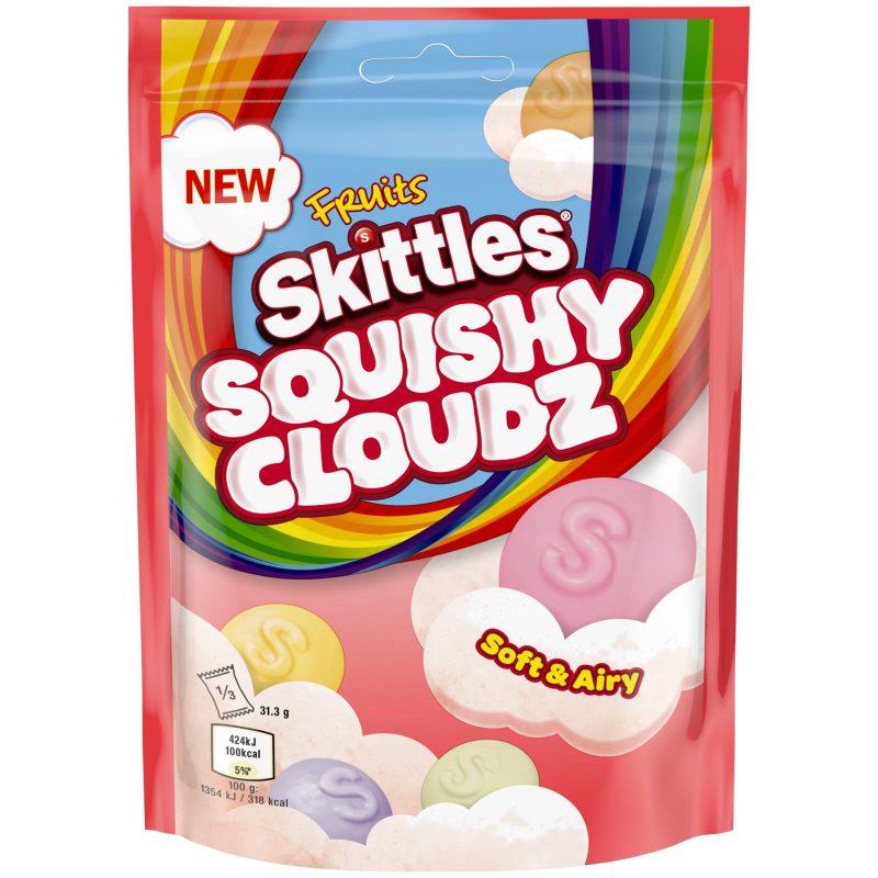 Skittles Squishy Cloudz, Caramelle Gommose al Gusto Frutta, 94g