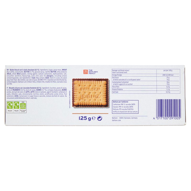 Bahlsen Choco Leibniz Fondente 125 g