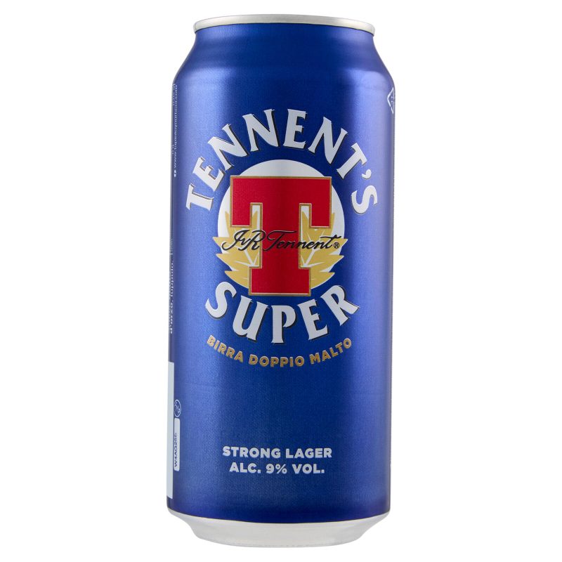 TENNENT'S SUPER Birra strong lager doppio malto lattina 44cl