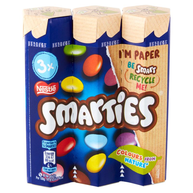 NESTLÉ Smarties Confetti ripieni di Cioccolato al Latte 3 tubi 34 g