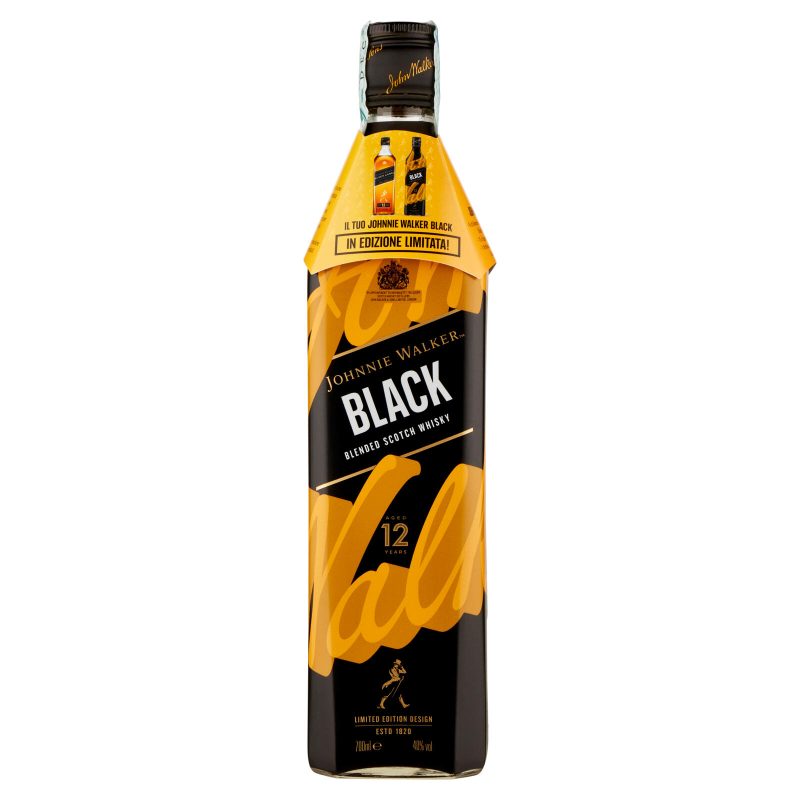 Johnnie Walker Black Blended Scotch Whisky Keep Walking Icons Bottle Design 700 ml