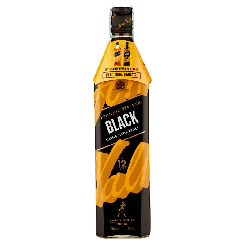 Johnnie Walker Black Blended Scotch Whisky Keep Walking Icons Bottle Design 700 ml