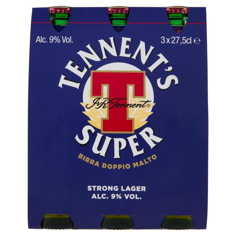 TENNENT'S SUPER Birra strong lager doppio malto bottiglia 3x27,5cl