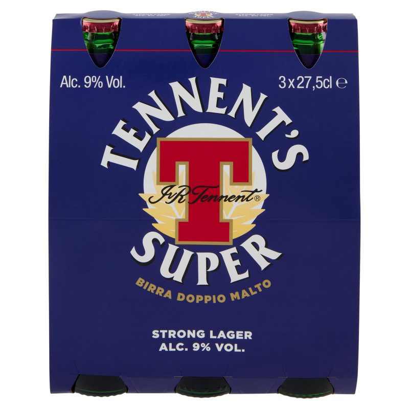 TENNENT'S SUPER Birra strong lager doppio malto bottiglia 3x27,5cl