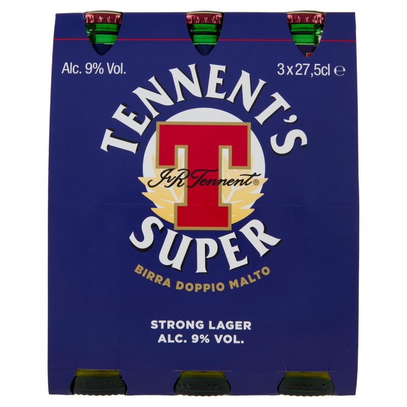 TENNENT'S SUPER Birra strong lager doppio malto bottiglia 3x27,5cl