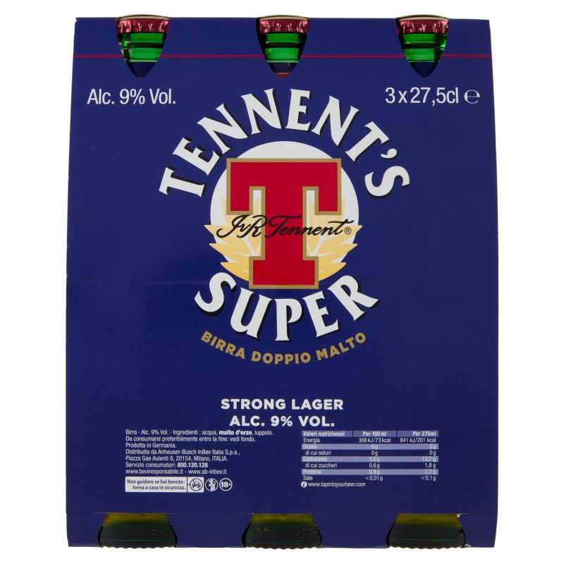 TENNENT'S SUPER Birra strong lager doppio malto bottiglia 3x27,5cl