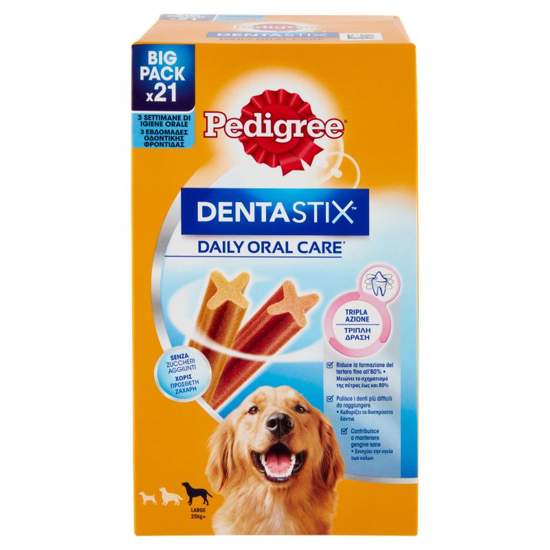 Pedigree Dentastix Snack per igiene orale Cane Grande 21 Pezzi 810 g