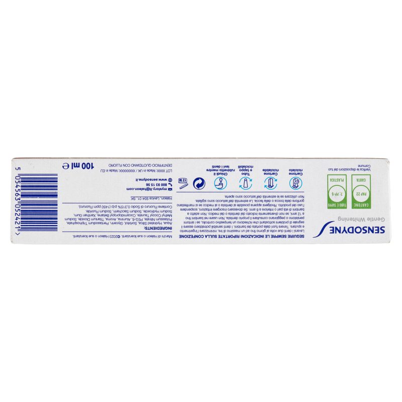 Sensodyne Dentifricio Gentle Whitening per Denti Sensibili, Effetto Sbiancante 100 ml