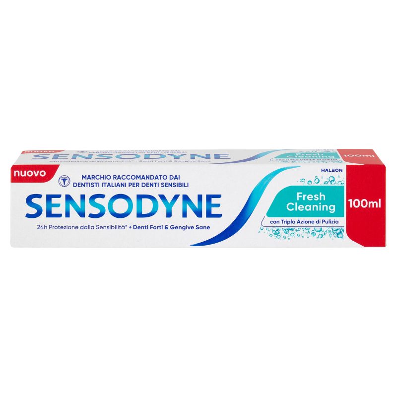 Sensodyne Dentifricio Fresh Cleaning per Denti Sensibili, Tripla Azione di Pulizia 100 ml