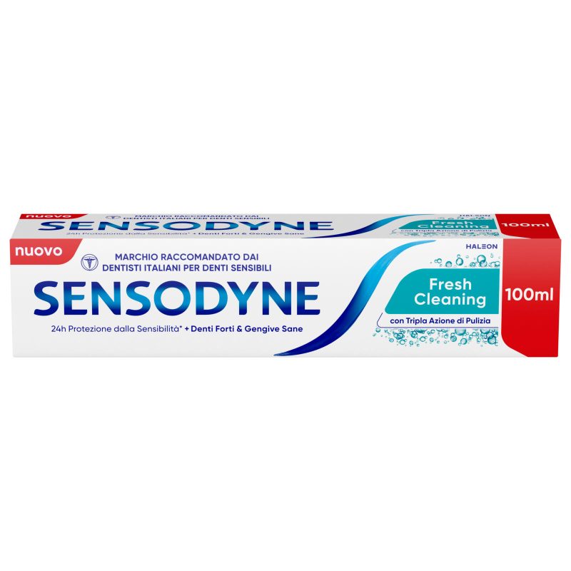 Sensodyne Dentifricio Fresh Cleaning per Denti Sensibili, Tripla Azione di Pulizia 100 ml