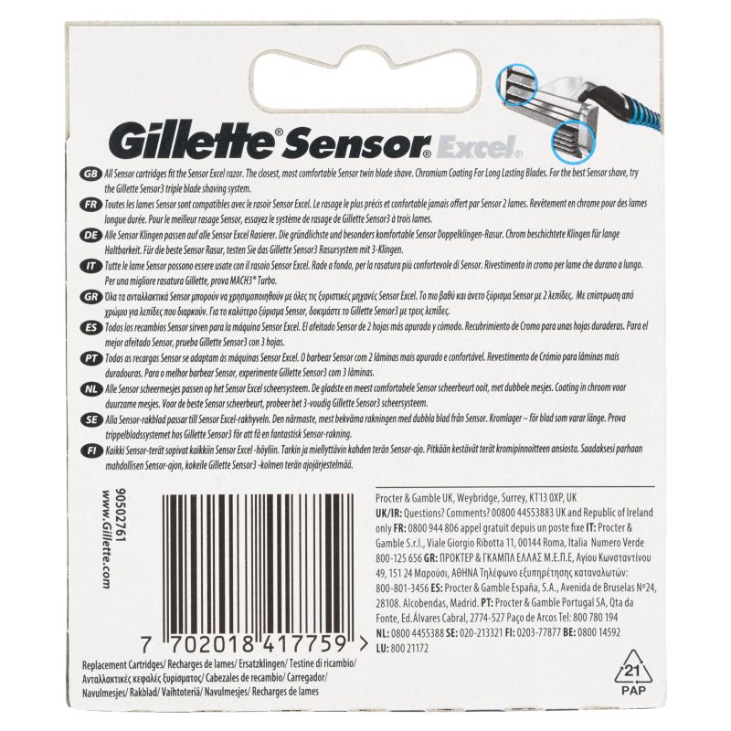 Gillette Sensor Excel - 10 lame di ricambio