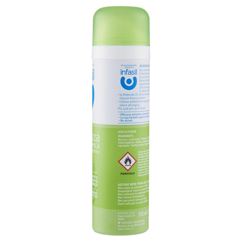 infasil Freschezza Dinamica Deodorante Spray con antibatterico 150 ml