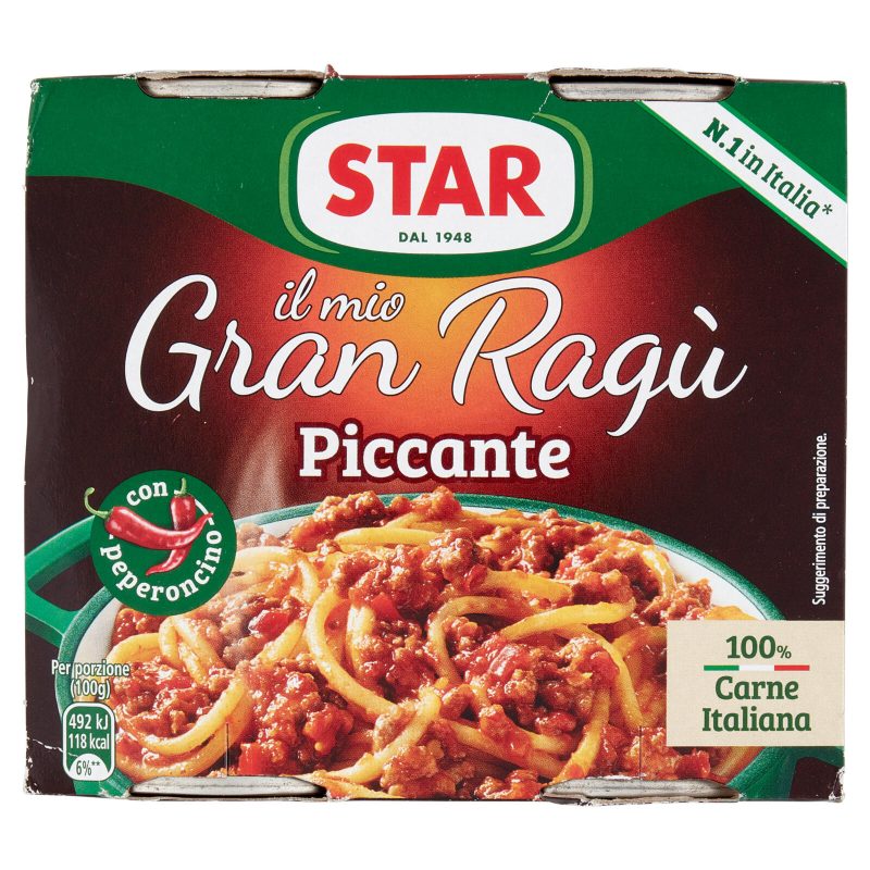 Star il mio Gran Ragù Piccante con Peperoncino 2 x 180 g