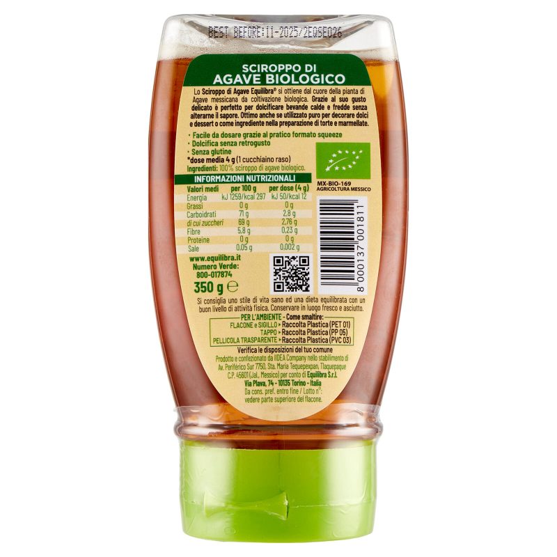 equilibra Sciroppo di Agave Bio 350 g