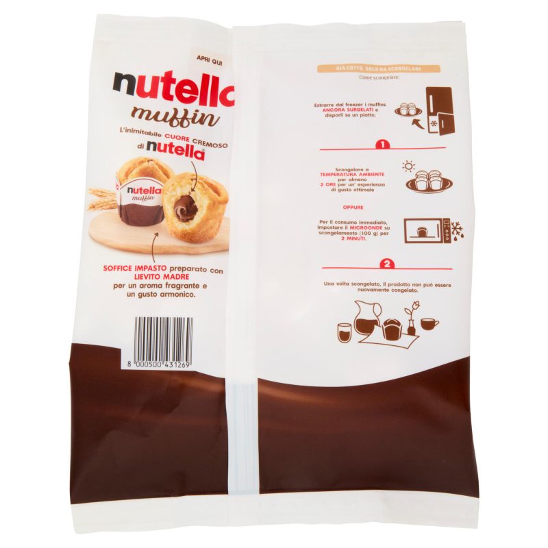 nutella Muffin morbidi muffin con cuore di nutella 4 pezzi 264 g