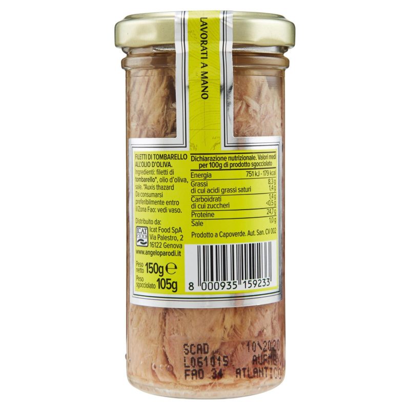 Angelo Parodi Filetti di Tombarello in Olio d'Oliva 150 g