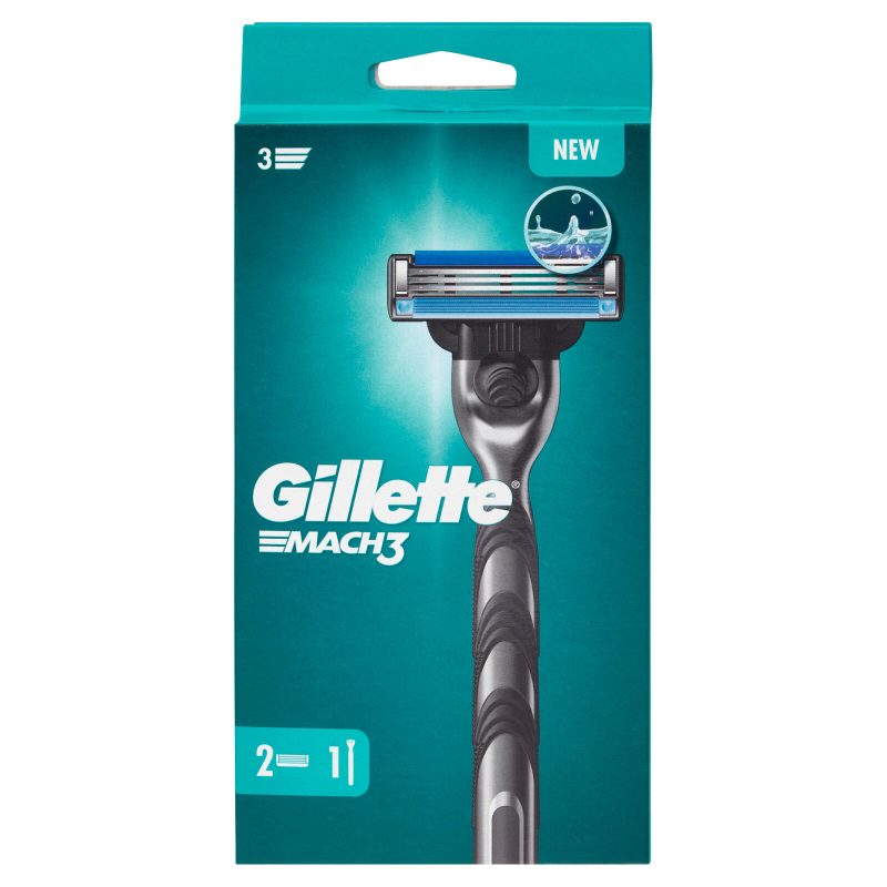 Gillette Rasoio Uomo Mach3 a 3 Lame, 1 Manico + 2 Lamette Barba