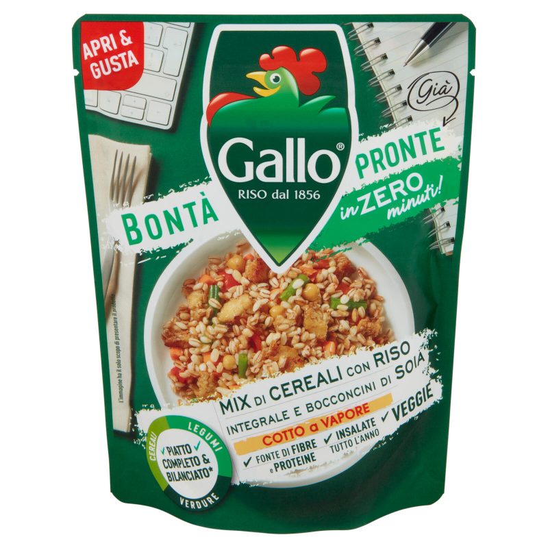 Gallo Bontà Pronte Mix di Cereali con Riso Integrale e Bocconcini di Soia 220 g