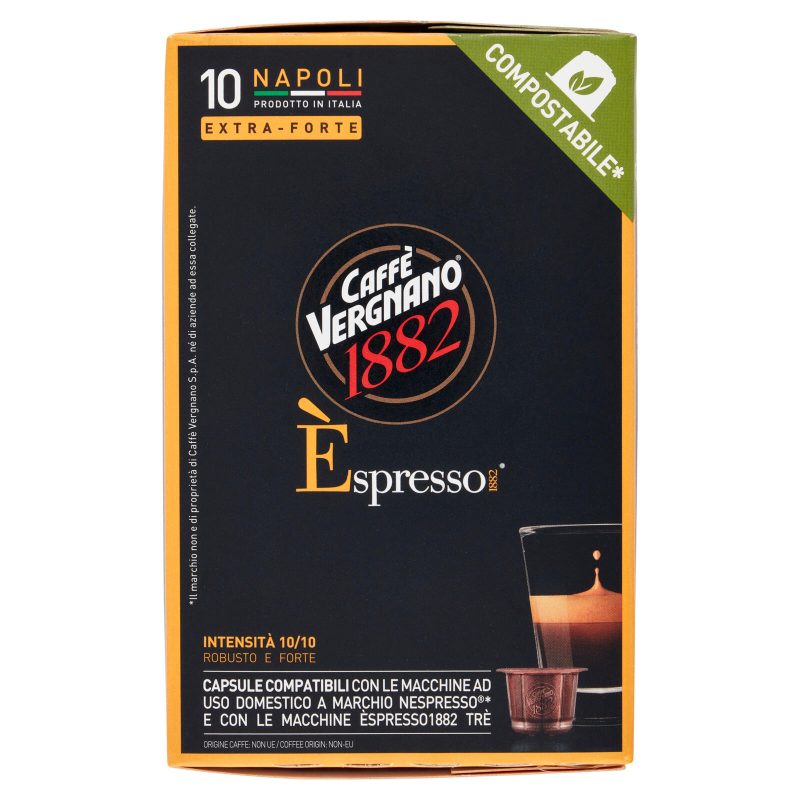 Caffè Vergnano 1882 Èspresso1882 Napoli Compostabile** Capsule Compatibili Nespresso* 10x5 g