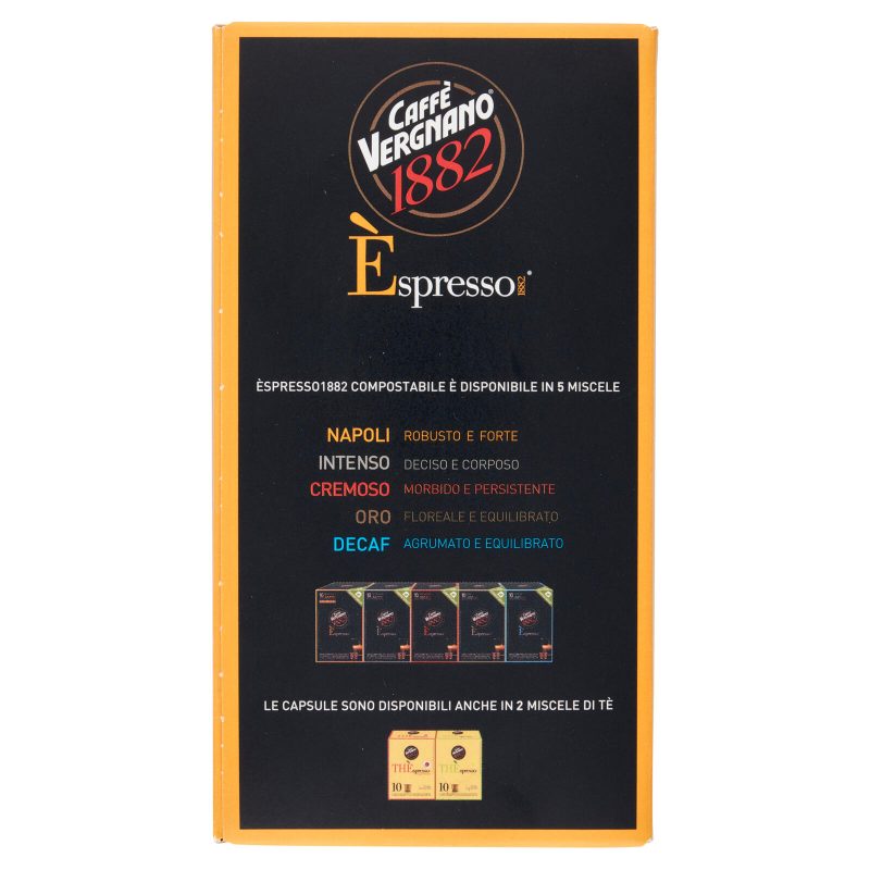 Caffè Vergnano 1882 Èspresso1882 Napoli Compostabile** Capsule Compatibili Nespresso* 10x5 g