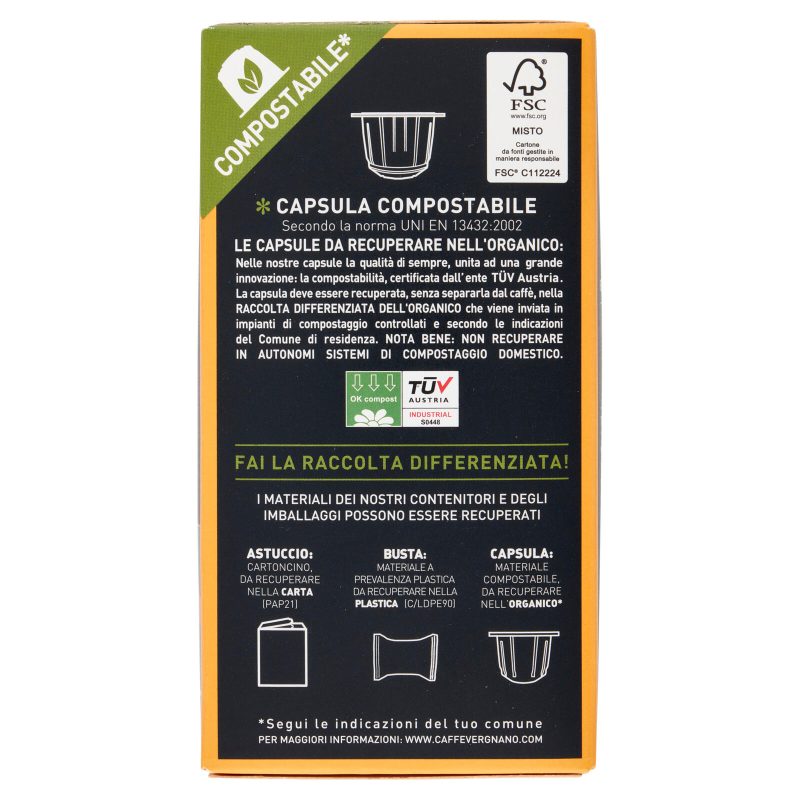 Caffè Vergnano 1882 Èspresso1882 Napoli Compostabile** Capsule Compatibili Nespresso* 10x5 g