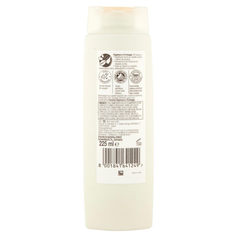 Pantene Shampoo+Balsamo+Trattamento 3in1 Rigenera e Protegge 225 ml